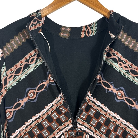 Free People Stella Black Combo Mini Dress Size S Small Retro Inspired Geometric - Picture 7 of 8